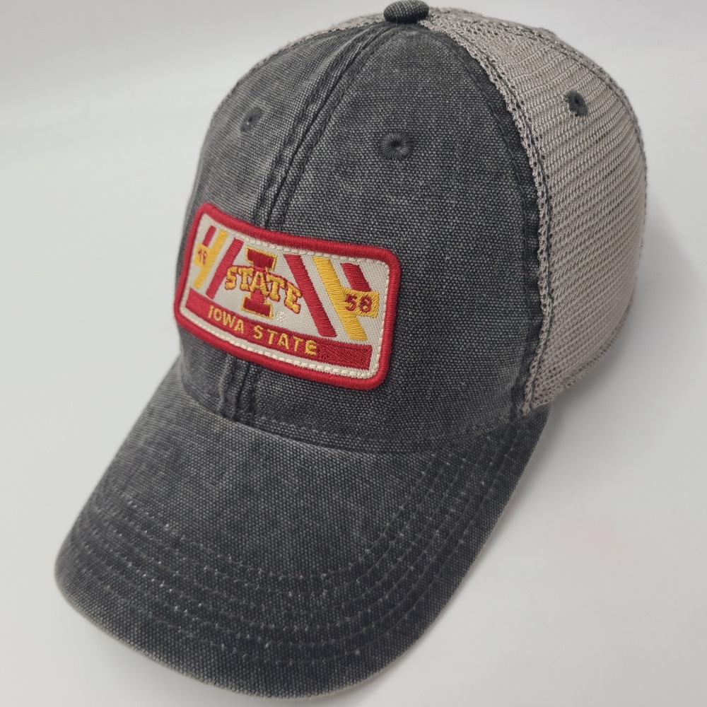 Iowa State Cyclones Hat Snapback Trucker Mesh Legacy Black Gray Red NCAA ISU Men